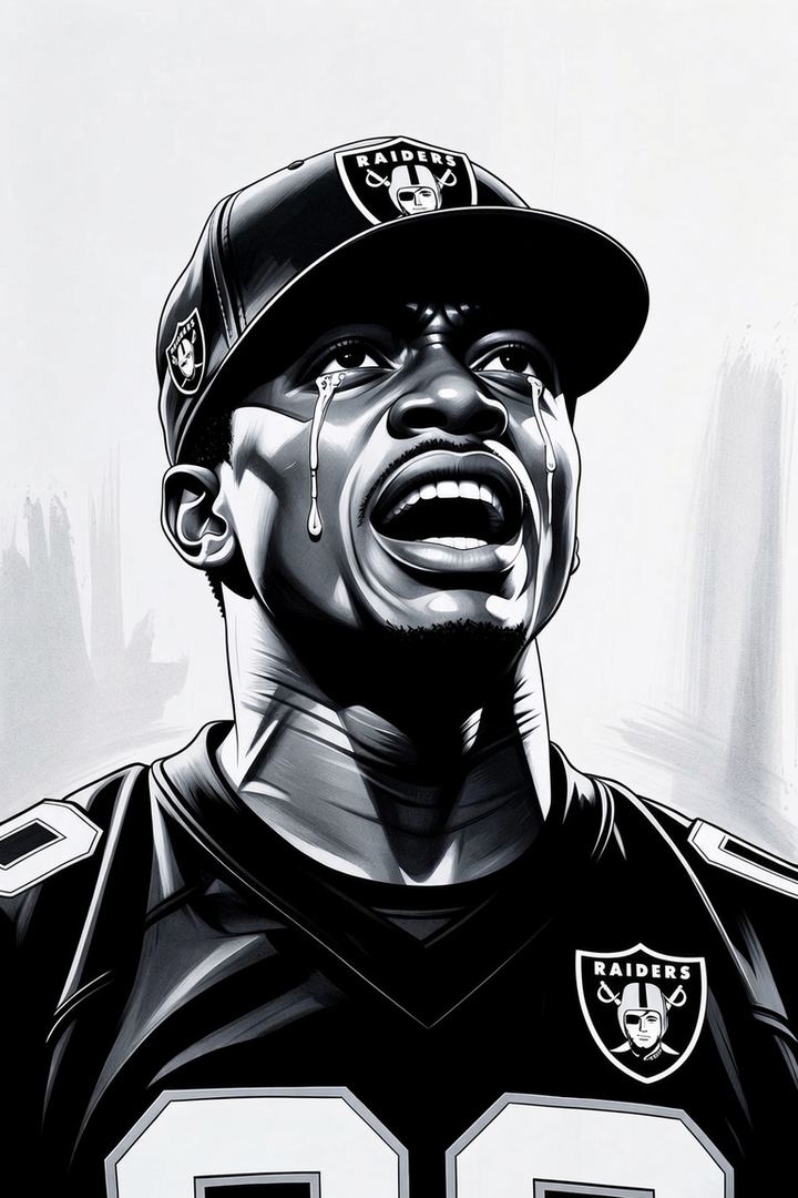 Raiders fan, left